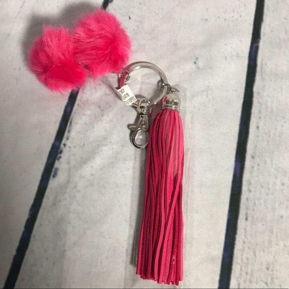 ❗️FINAL PRICE❗️Pink Tassels -Silver Keychain Clasp